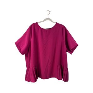 Womens Eloquii Short Sleeve Blouse Fuchsia Size 22